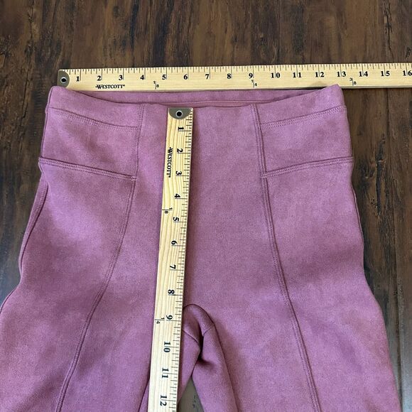 SPANX Faux Suede Leggings Rich Rose High Rise Activewear - Picture 11 of 13